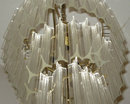 Cascading Acrylic and Brass Chandelier in Style of Venini or Camer