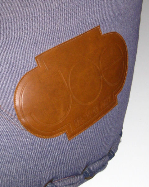 Rare Mid-Century Vintage Joe Blue Denin Baseball Glove Lounge Chair from Poltronova