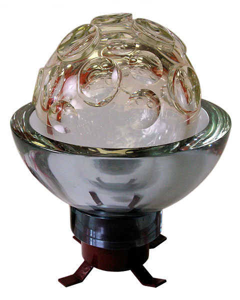 Fontana Arte Sculptural Glass Sphere Table Lamp c1960s
