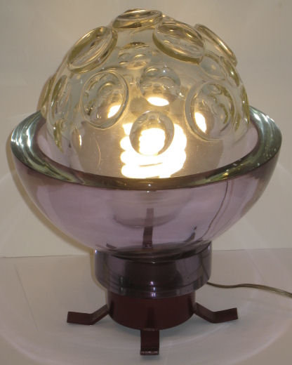 Fontana Arte Sculptural Glass Sphere Table Lamp c1960s