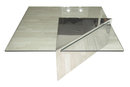 Triform Chrome-Plated Steel & Glass Coffee Table by J. Wade Beam for Brueton