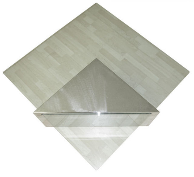 Triform Chrome-Plated Steel & Glass Coffee Table by J. Wade Beam for Brueton