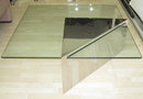 Triform Chrome-Plated Steel & Glass Coffee Table by J. Wade Beam for Brueton