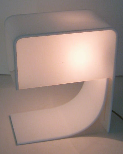 White Plastic Table Lamp by Neal Small Circa 1965