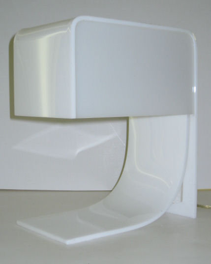 White Plastic Table Lamp by Neal Small Circa 1965