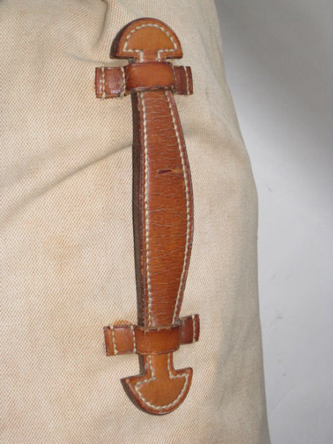 Hermes Canvas and Leather Duffle Bag