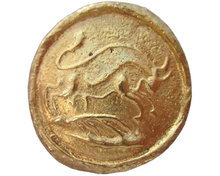 Pablo Picasso 22K Gold Attacking Bull Pendant from Madoura