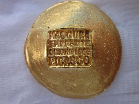 Pablo Picasso 22K Gold Attacking Bull Pendant from Madoura