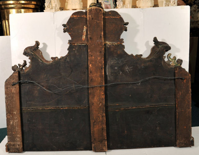 Antique Louis XV Style Painted Gilded Overmantel Mirror