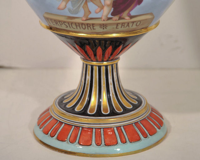 Pair Henri Ardant Limoges Greek Revival Porcelain Vases