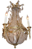 Antique Louis XVI Style Bronze & Crystal Chandelier