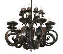 Antique French Wrought Iron 16-Light Chandelier