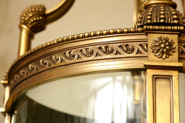 Antique E.F. Caldwell Bronze Lantern 45 in (114 cm)