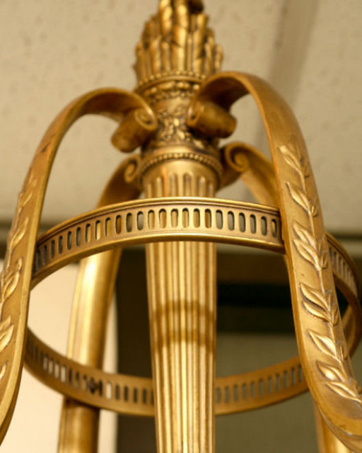 Antique E.F. Caldwell Bronze Lantern 45 in (114 cm)