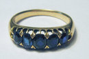 Antique Edwardian 5 Stone Sapphire 18k Gold Ring 1910