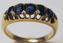 Antique Edwardian 5 Stone Sapphire 18k Gold Ring 1910