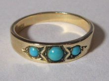 Antique English 15k Gold Turquiose Ring 1910