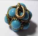 Antique Edwardian English Multi Turquoise Pendant 1915