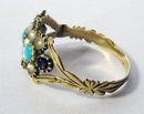 Antique English 15k Gold & Gemset Dress Ring 1840