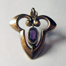 Art Nouveau 9k Yellow Gold and Amethyst Pendant 1890