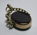 Antique English Stone 9k Bloodstone & Carnelian Gold Swivel Seal Fob Chester 1913