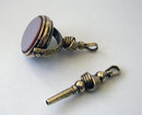 Matched Pair Antique English Gold & Hardstone Watch Fob Swivel Seal and Watch Key 1898