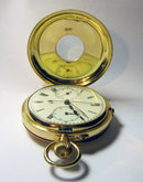 18k Gold Half Hunter Swiss Split-Seconds Chronograph Keyless Lever Pocket Watch With Sixty Minute Register 1900