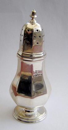 Vintage Silver Octagonal Pepper Caster