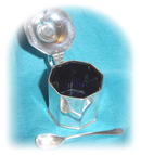 Antique English Octagonal Small Silver Mustard Pot