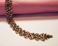 Antique English 15k Yellow Gold Art Nouveau Bracelet 1905
