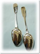 Pr Silver Fiddle Patt Dessert Spoons by William Bateman