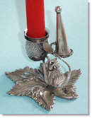 Georgian Silver Cast Leaf Taperstick By Taylor & Perry 1829