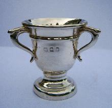 Vintage English Miniature Silver 3 Handle Loving Cup 1922