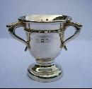 Vintage English Miniature Silver 3 Handle Loving Cup 1922