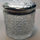 Antique Silver Cherub Top & Glass Powder Jar 1910