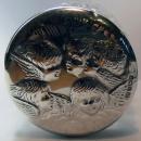 Antique Silver Cherub Top & Glass Powder Jar 1910