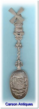 Antique Silver Dutch Windmill Spoon c 1895
