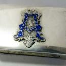 Vintage English Masonic Enamel and Silver Match Box Athol Lodge No 5241. 1934
