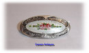 CHARLES HORNER Silver & Floral Enamel Oval Brooch 1913
