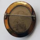Antique Lava Cameo Gold Brooch of a Lady 1865