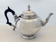 Antique English Victorian Silver Bullet Shaped Teapot 1883