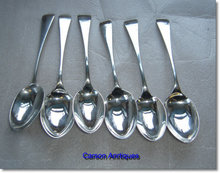 6 Silver Mixed Old English Dessert / Pudding Spoons