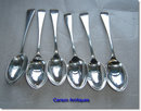 6 Silver Mixed Old English Dessert / Pudding Spoons
