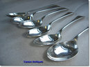 6 Silver Mixed Old English Dessert / Pudding Spoons