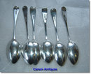 6 Silver Mixed Old English Dessert / Pudding Spoons