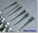 6 Silver Mixed Old English Dessert / Pudding Spoons