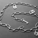 Silver Belt with Padlock and Key Charms by deigner Old Florence