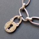 Silver Belt with Padlock and Key Charms by deigner Old Florence