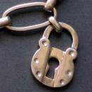 Silver Belt with Padlock and Key Charms by deigner Old Florence