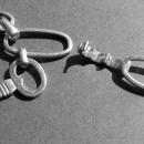 Silver Belt with Padlock and Key Charms by deigner Old Florence
